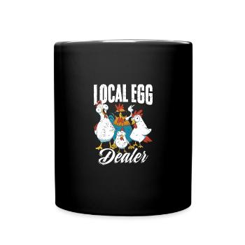 Local Egg Dealer Funny Chicken Farming Layer - Full Colour Mug - black - Front