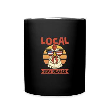 Retro Local Egg Dealer Chicken Farmer A Layer - Tasse einfarbig - Schwarz - Vorne