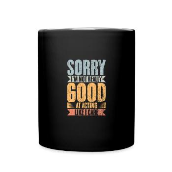 Vintage Introverts I'm Not Really Good At Acting - Full Colour Mug - black - Front