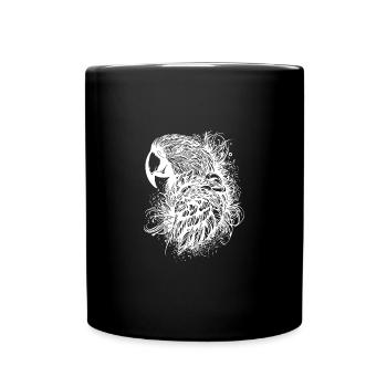 Papagei Vintage Vogel Portrait Zeichnung - Tasse einfarbig - Schwarz - Vorne