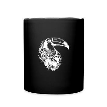 Cute toucan tropical bird with huge beak - Full Colour Mug - black - Front