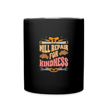 Retro Will Repair For Kindness A Repairman Repair - Full Colour Mug - black - Front