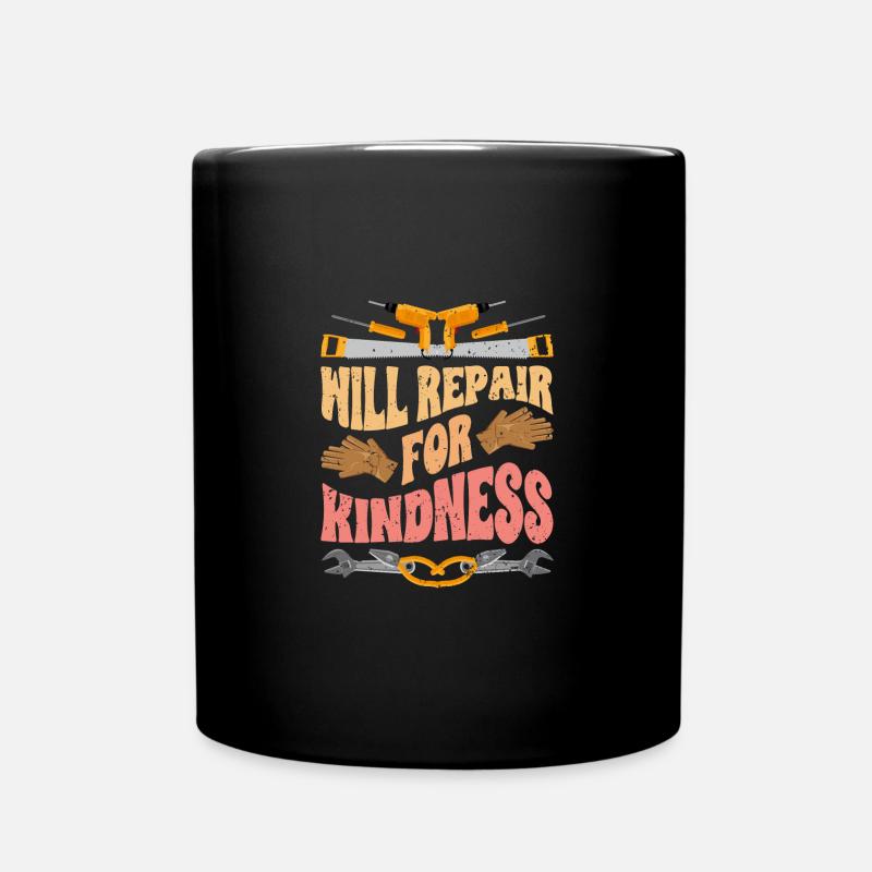 Retro Will Repair For Kindness A Repairman Repair - Tasse einfarbig - Schwarz