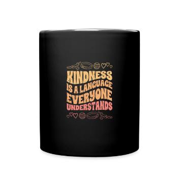 Retro Veterinary Kindness Is A Language Everyone - Full Colour Mug - black - Front