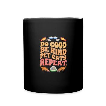 Vintage Do Good Be Kind Animal Rights Advocate - Full Colour Mug - black - Front