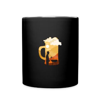 Barbecue and beer BBQ Barbecue for real grillers - Full Colour Mug - black - Front