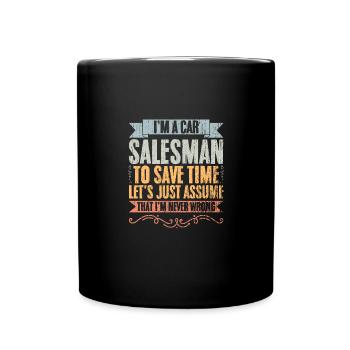 Humour de concessionnaire de voitures anciennes pour vendeur de voitures - Mug uni - noir - Devant