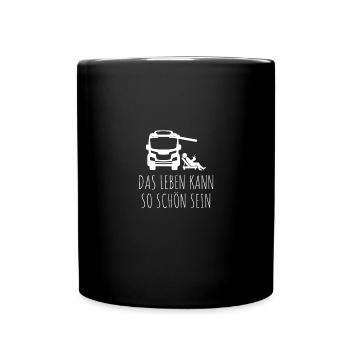 Campingplatz Wohnmobil schönes Leben Camping - Tasse einfarbig - Schwarz - Vorne