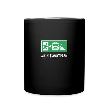 Campingplatz Wohnmobil Schild Lustiges Camping - Tasse einfarbig - Schwarz - Vorne