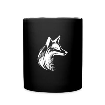 Beau portrait de renard tatoué - Mug uni - noir - Devant