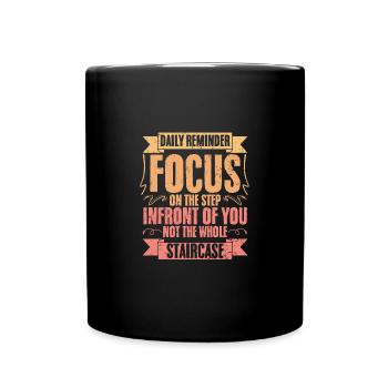 Daily Reminder Vintage Retro Affirmation A - Full Colour Mug - black - Front