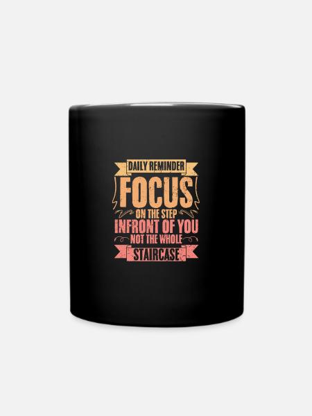 Daily Reminder Vintage Retro Affirmation A - Full Colour Mug - black