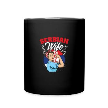 Serbian Wife Unbreakable Woman A Serbia Srbija - Tasse einfarbig - Schwarz - Vorne