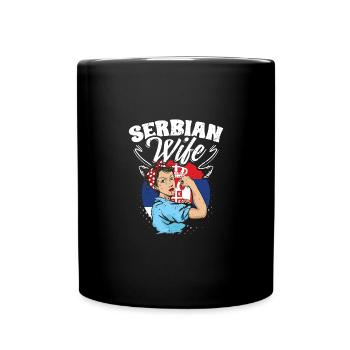 Serbian Wife Unbreakable Woman Vintage Serbia - Tasse einfarbig - Schwarz - Vorne