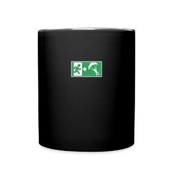 Lustiger Fallschirmspringer-Spruch Skydiver - Tasse einfarbig - Schwarz - Vorne