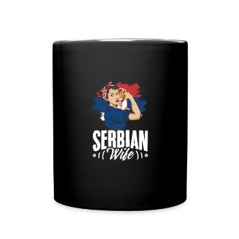 Serbian Wife Srbija's Unbreakable Woman Serbia - Tasse einfarbig - Schwarz - Vorne