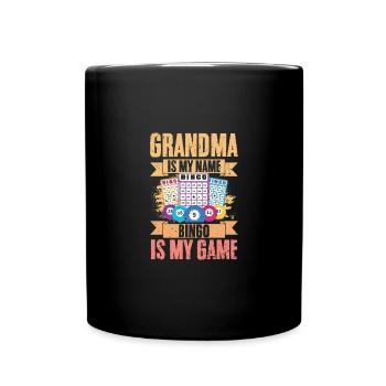 Grandma Is My Name Bingo Is My Game Vintage Bingo - Tasse einfarbig - Schwarz - Vorne