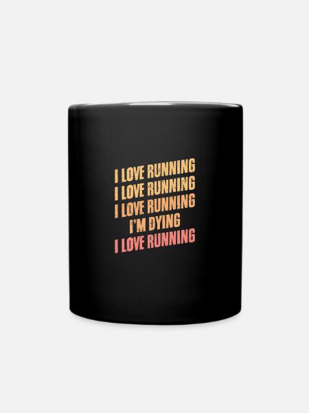Rétro J’aime l’humour de course à pied Un passionné de course à pied - Mug uni - noir