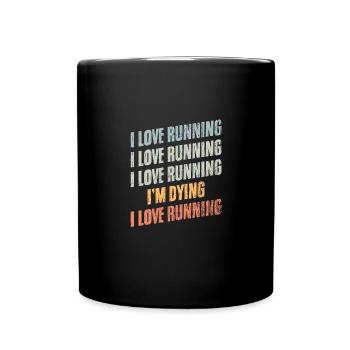 Vintage J’adore courir Humour Passionné de course à pied - Mug uni - noir - Devant