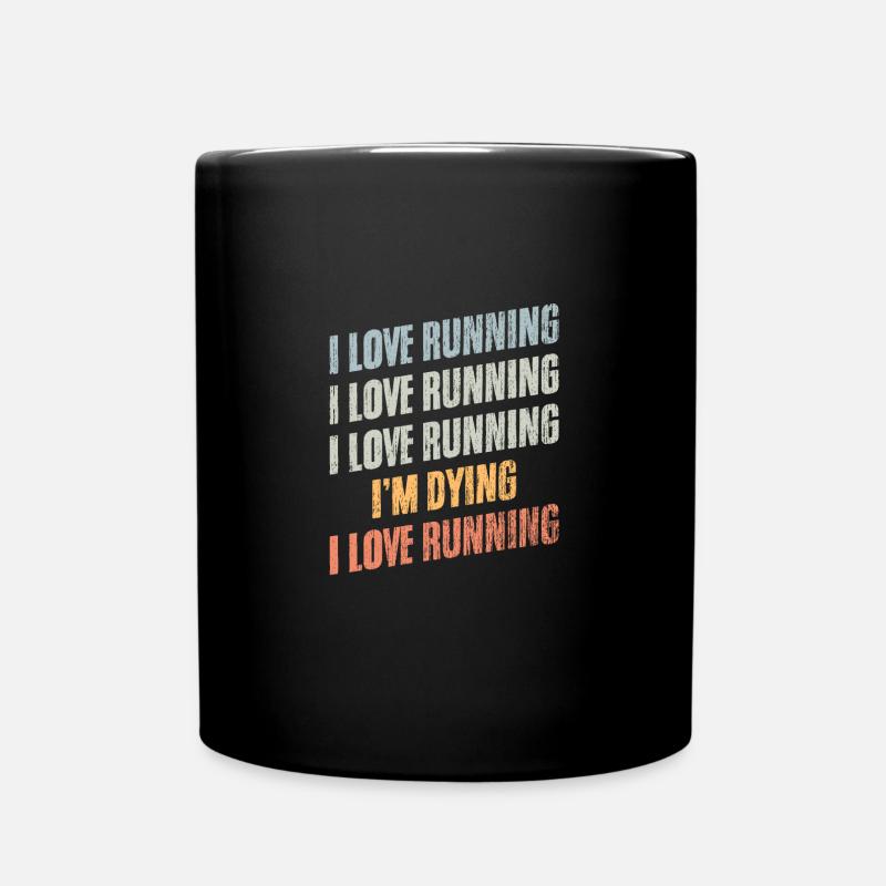 Vintage J’adore courir Humour Passionné de course à pied - Mug uni - noir