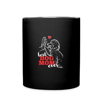Beste Pudel Mama Poodle Hund - Tasse einfarbig - Schwarz - Vorne