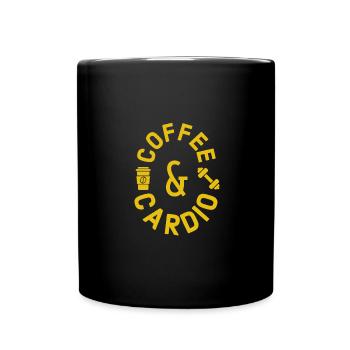 Coffee and cardio gym, coffee lovers, - Full Colour Mug - black - Front