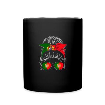 Awesome Portuguese Messy Bun Portugal Woman - Tasse einfarbig - Schwarz - Vorne