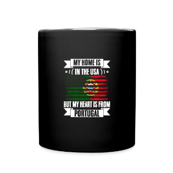 My Home Is In The USA But My Heart Is From Awesome - Tasse einfarbig - Schwarz - Vorne