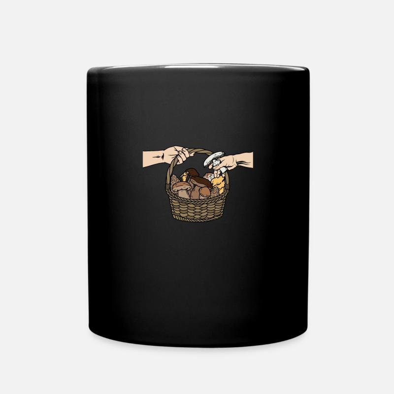 Pilze Lustige Pilzernte - Tasse einfarbig - Schwarz