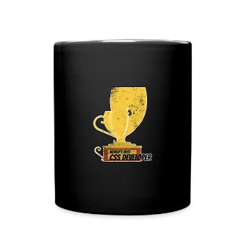 Distressed Funny World's Best CSS Developer Trophy - Tasse einfarbig - Schwarz - Vorne
