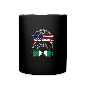 Awesome Nigerian American Girl Messy Bun For - Full Colour Mug - black - Front