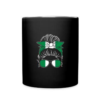 Messy Bun Nigeria Awesome Nigerian Girl For - Full Colour Mug - black - Front