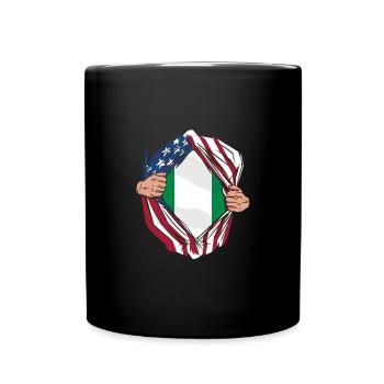 Awesome American Raised With Nigerian Roots Flag - Tasse einfarbig - Schwarz - Vorne