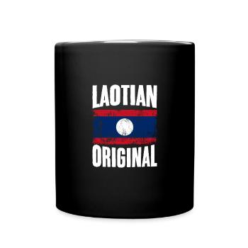 Awesome Laotian Original Laos Flag Laotian Roots - Full Colour Mug - black - Front