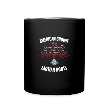 American Grown Awesome Laotian Roots Laos DNA Tree - Full Colour Mug - black - Front