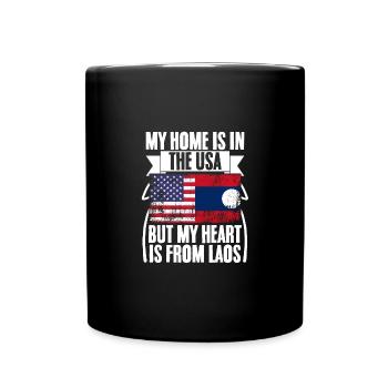 My Home Is In The USA Cool Laotian Roots For The - Full Colour Mug - black - Front