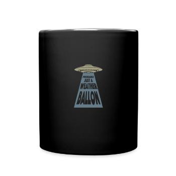 Alien Meme Aliens Ufo Weather Ballon Ufo - Tasse einfarbig - Schwarz - Vorne