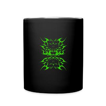 Cool Demon Heart Cyber Sigil Cybersigilism Tribal - Tasse einfarbig - Schwarz - Vorne
