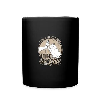 Pomeranian Pfote Niedlich Pomeranian Liebe - Tasse einfarbig - Schwarz - Vorne