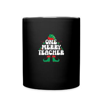 Un joyeux professeur elfe professeur de Noël - Mug uni - noir - Devant