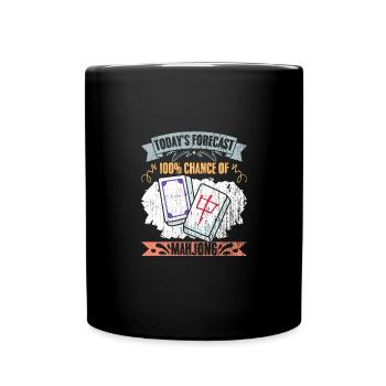 Rétro Prévisions d’aujourd’hui 100% De Chances De Mahjong A - Mug uni - noir - Devant