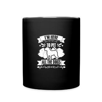 Funny I'm Here To Pet All The Cats A Cat Sitting - Tasse einfarbig - Schwarz - Vorne