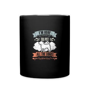 I'm Here To Pet All The Cats Retro Cat Sitting A - Tasse einfarbig - Schwarz - Vorne