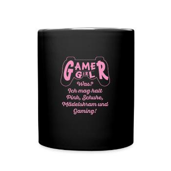 Gamer Girl I Like Pink, Shoes and Gaming - Full Colour Mug - black - Front