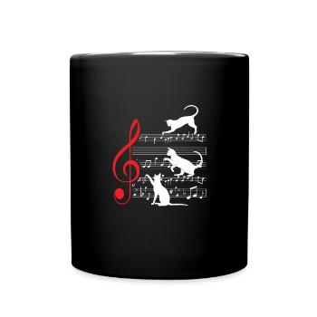 Chat chats partition musicien cadeau Score - Mug uni - noir - Devant
