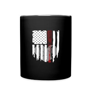 Baseball Fan: Softball Enthusiast Stars and Stripe - Tasse einfarbig - Schwarz - Vorne
