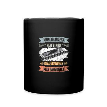 Certains grands-pères jouent au Bingo Vintage Harmonica Lover - Mug uni - noir - Devant