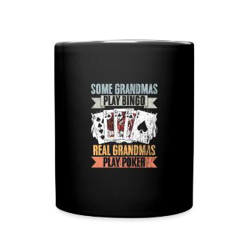 Certaines grands-mères jouent au bingo De vraies grands-mères jouent au rétro - Mug uni - noir - Devant