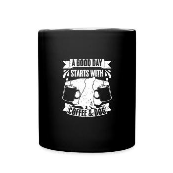 A Good Day Starts With Coffee Awesome Caffeinated - Tasse einfarbig - Schwarz - Vorne
