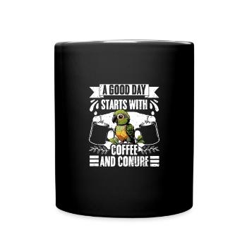 A Good Day Starts With Coffee Funny Caffeinated - Tasse einfarbig - Schwarz - Vorne